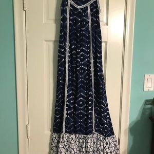 Cherokee long blue marbled dress